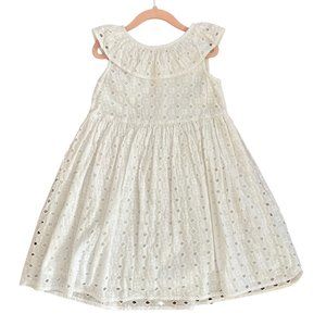NORDSTROM kids brand white eyelet cotton dress Size 6X